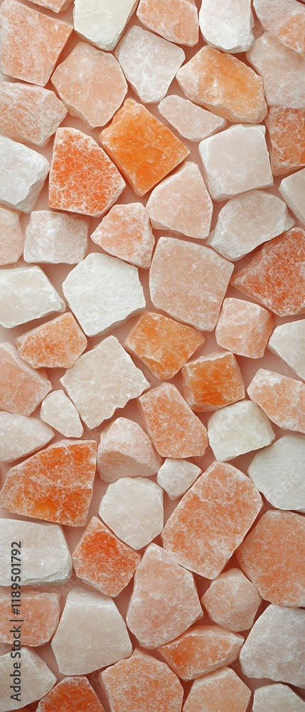 Close-up of assorted pink and white stones. Close-up of assorted pink and white stones.