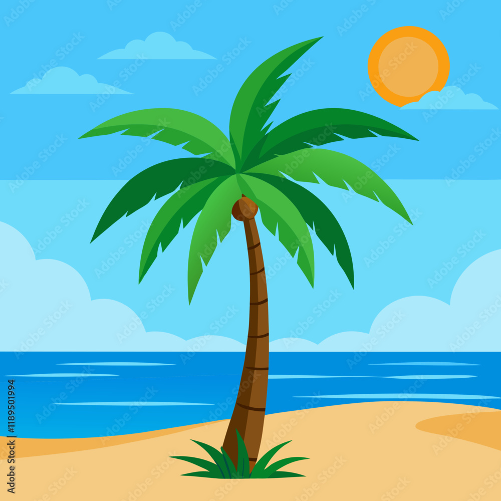Obraz premium palm tree on the beach