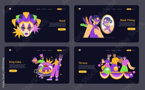 Mardi Gras. Flat Vector Illustration