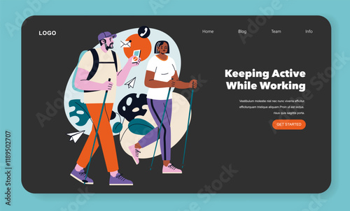 Remote Work. Flat Vector Illustration