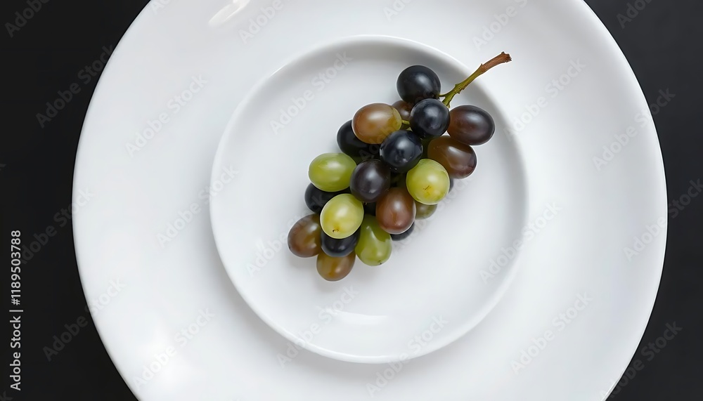 Grapes on White Plate: A Minimalist Still Life Grapes on White Plate: A Minimalist Still Life