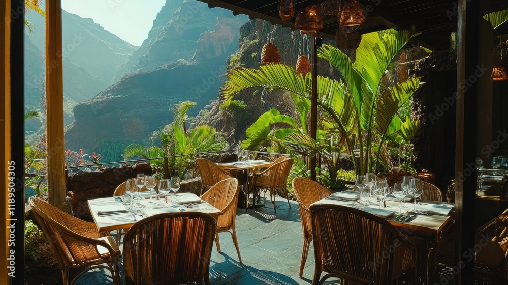 Obraz premium Spectacular Mountain View Restaurant