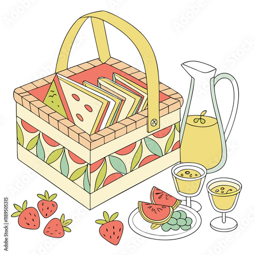 illustration of a bag with food