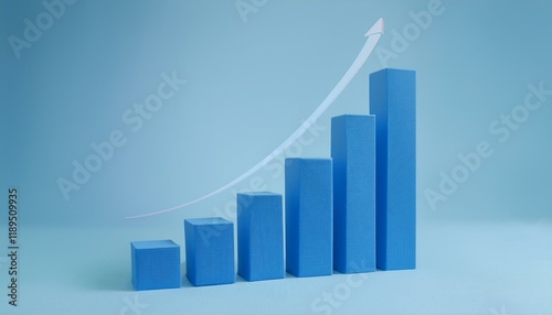 3D bar graph showing market growth rate, 3D display of rising graph Free Download 3D bar graph showing market growth rate, 3D display of rising graph - GFXLoad