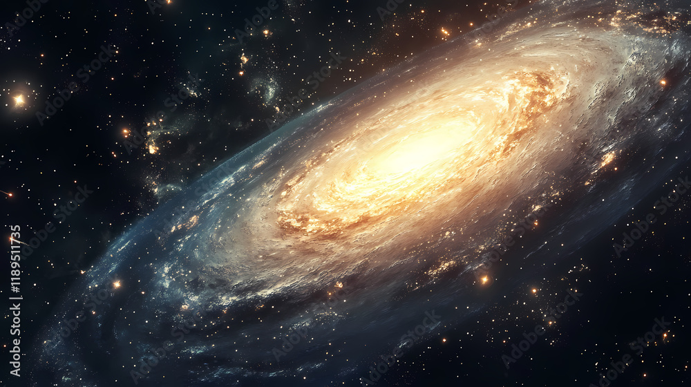 Fototapeta premium Galaxy explorer: unlocking the secrets of the universe. Starbound. Illustration