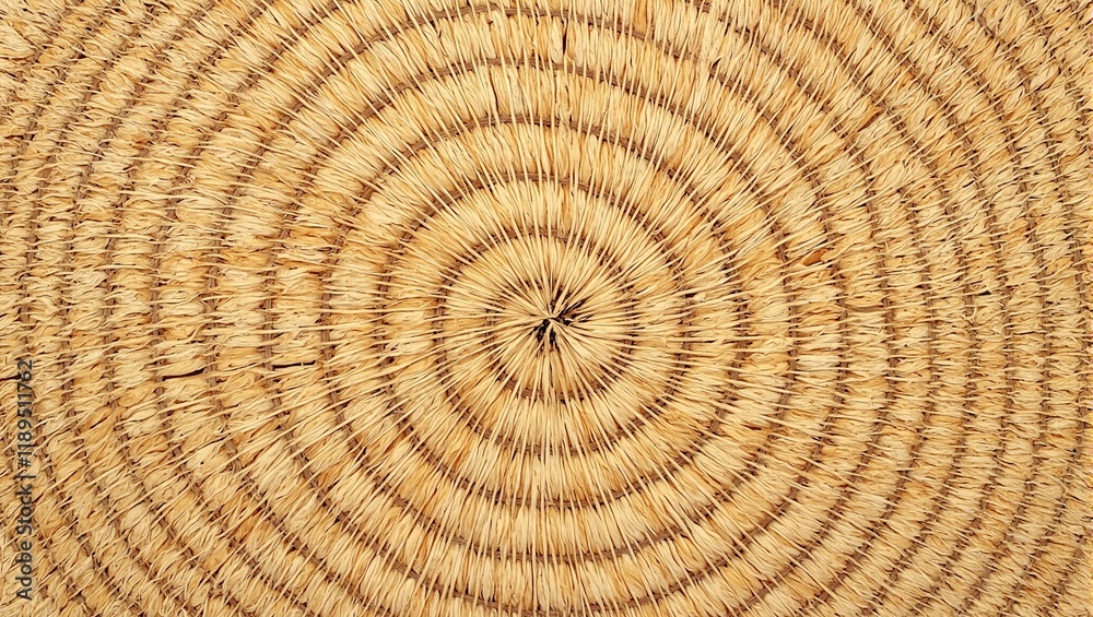 Fototapeta premium Detailed handwoven basket texture with geometric straw patterns and frayed edges