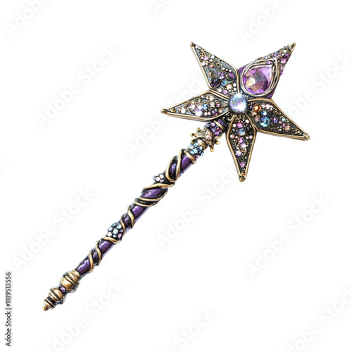 Enchanted Star Shaped Magic Wand with Gemstones photo