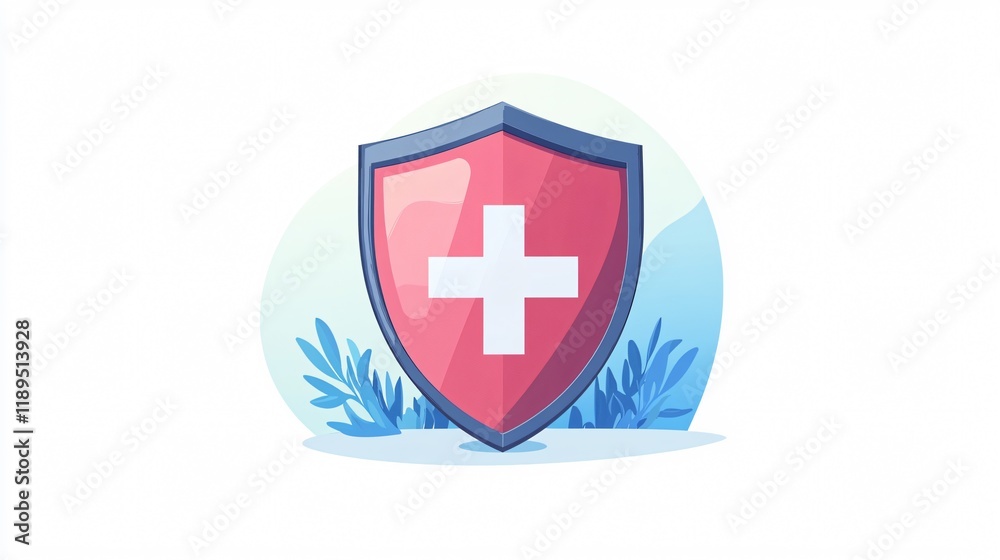 Obraz premium Medical Shield Protection Icon: Transparent, Healthcare Safety Barrier, Coronavirus Defense Symbol on White Background