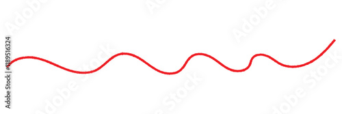 Red thread isolates on a white background. Red silk thread looped in a circle form, symbolizing vector thread of fate in tradition. .Line of red yarn, long red thread. 