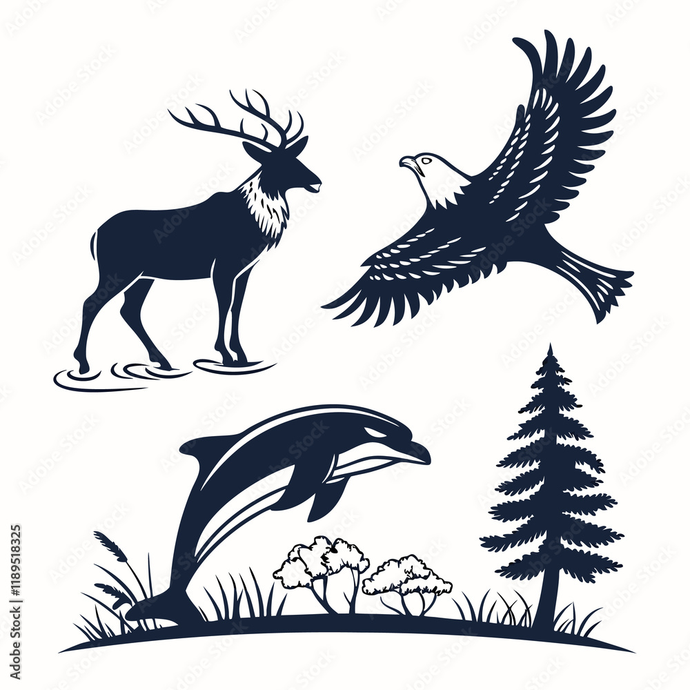 Obraz premium illustration of a silhouette of a horse