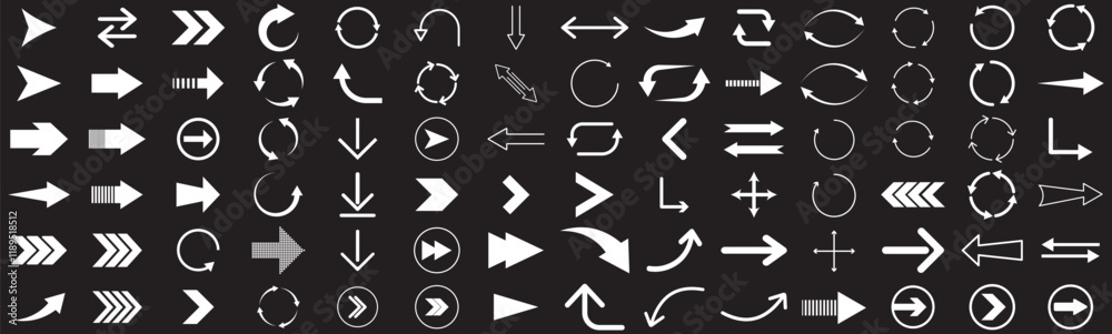Arrows big black set icons, arrow icon, modern simple arrows, arrow vector collection . Arrows set icon in black color. Cursor, pointer for web design, interface. Vector illustration. Arrows big black set icons, arrow icon, modern simple arrows, arrow vector collection . Arrows set icon in black color. Cursor, pointer for web design, interface. Vector illustration.