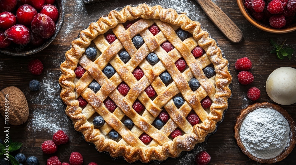 Rustic Savory Pie with Flaky Crust and Fresh Berries for British Pie Week Rustic Savory Pie with Flaky Crust and Fresh Berries for British Pie Week