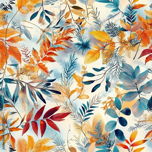 Harmony in Foliage: Blue & Yellow Leaf Symphony