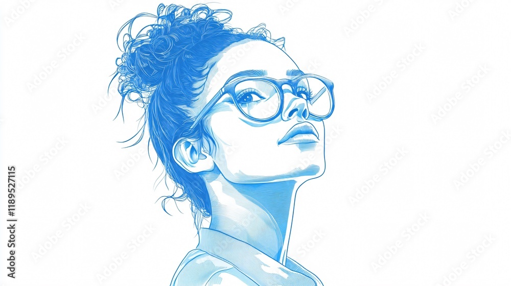 Professional young woman character in line fill vector illustration Professional young woman character in line fill vector illustration