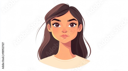 Young woman face cartoon character isolated icon for designs