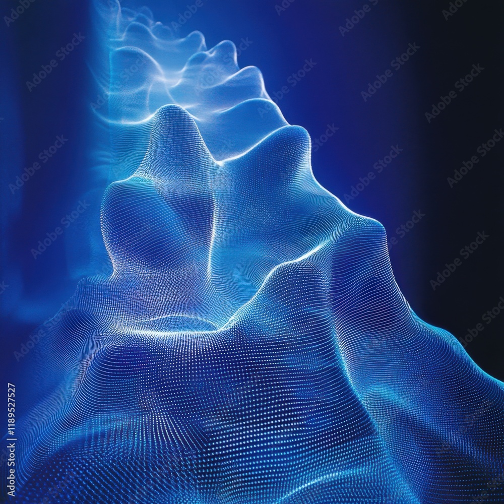 Obraz premium abstract blue data stream visualization background