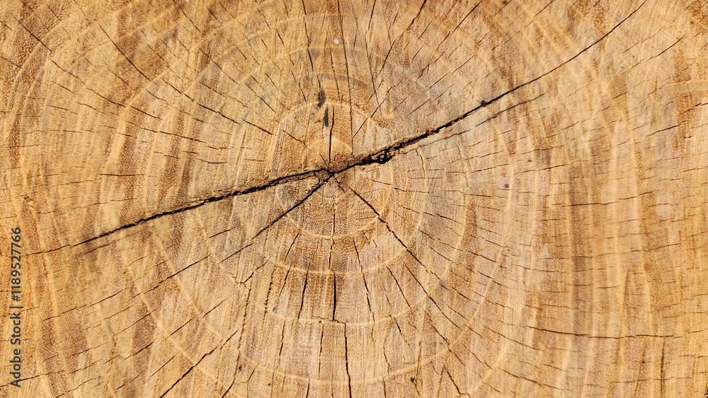 Fototapeta premium Texture of a cut log of a black locust tree as a design background