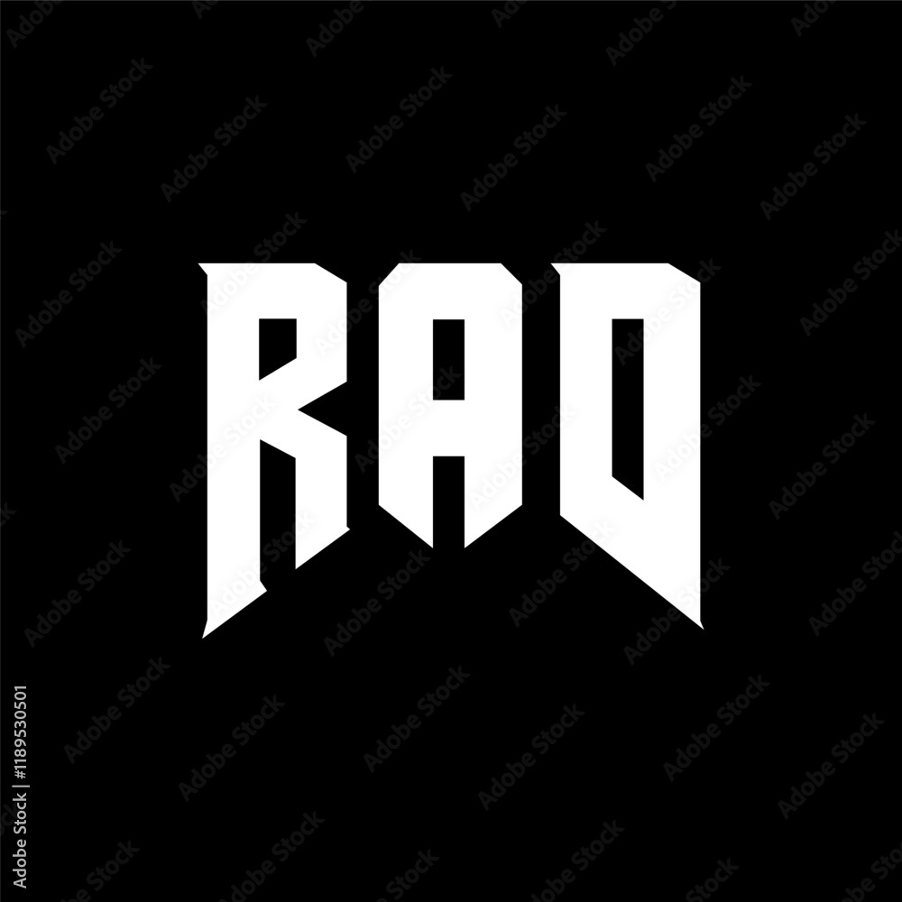 RAD letter logo design for technology company. RAD logo design black and white color combination. RAD logo, RAD vector, RAD design, RAD icon, RAD alphabet. RAD typography logo design.