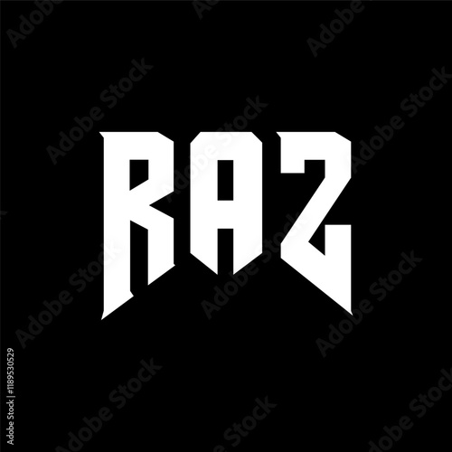 RAZ letter logo design for technology company. RAZ logo design black and white color combination. RAZ logo, RAZ vector, RAZ design, RAZ icon, RAZ alphabet. RAZ typography logo design.