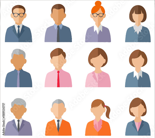 人物上半身アイコン　会社員