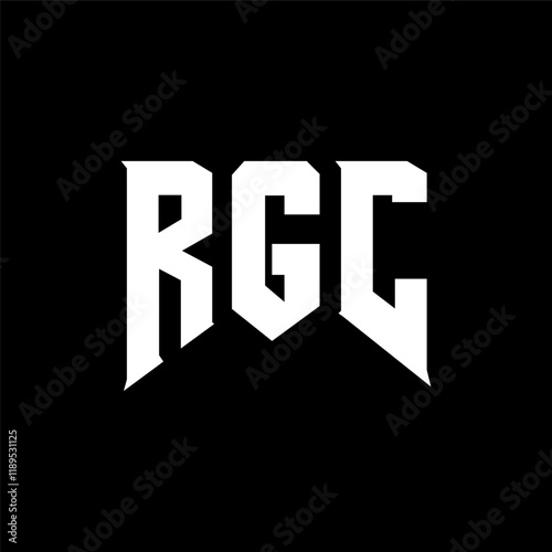 RGC letter logo design for technology company. RGC logo design black and white color combination. RGC logo, RGC vector, RGC design, RGC icon, RGC alphabet. RGC typography logo design. photo