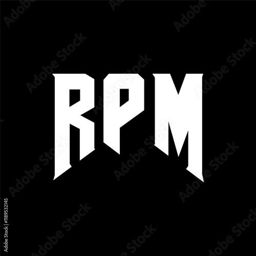RPM letter logo design for technology company. RPM logo design black and white color combination. RPM logo, RPM vector, RPM design, RPM icon, RPM alphabet. RPM typography logo design.