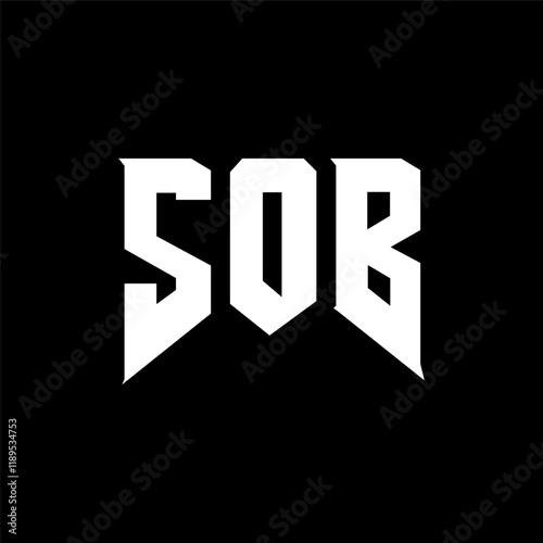 SOB letter logo design for technology company. SOB logo design black and white color combination. SOB logo, SOB vector, SOB design, SOB icon, SOB alphabet. SOB typography logo design.