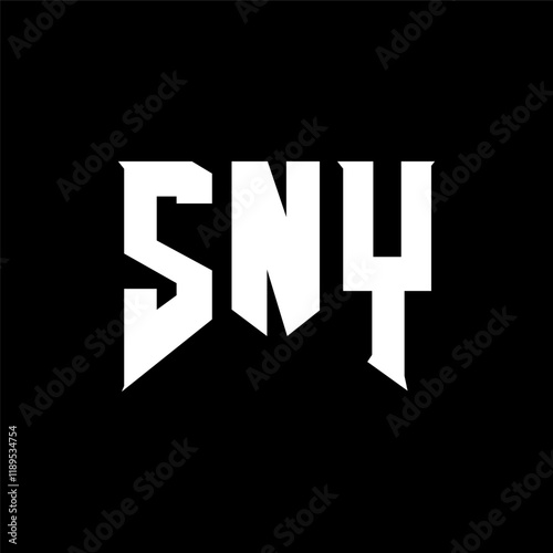 SNY letter logo design for technology company. SNY logo design black and white color combination. SNY logo, SNY vector, SNY design, SNY icon, SNY alphabet. SNY typography logo design.