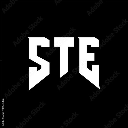 STE letter logo design for technology company. STE logo design black and white color combination. STE logo, STE vector, STE design, STE icon, STE alphabet. STE typography logo design.