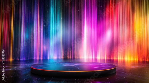 Abstract Neon Lights Stage Background