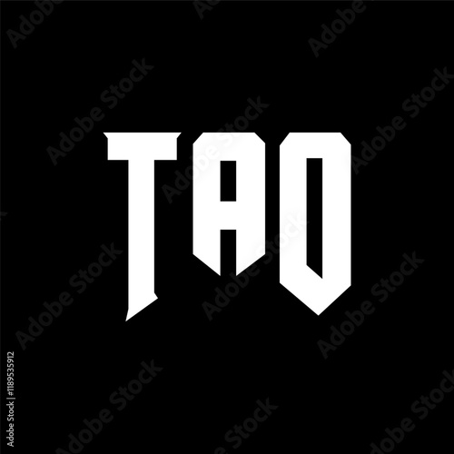 TAO letter logo design for technology company. TAO logo design black and white color combination. TAO logo, TAO vector, TAO design, TAO icon, TAO alphabet. TAO typography logo design.