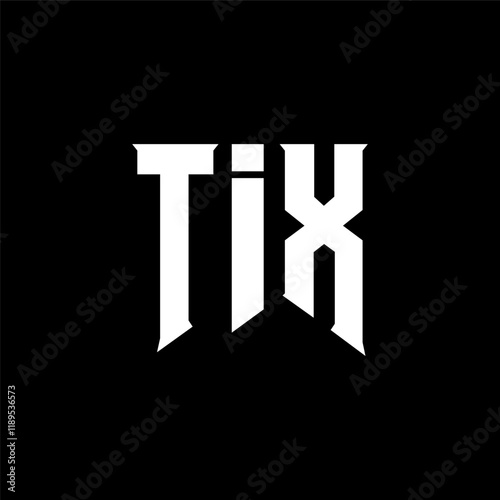 TIX letter logo design for technology company. TIX logo design black and white color combination. TIX logo, TIX vector, TIX design, TIX icon, TIX alphabet. TIX typography logo design. photo