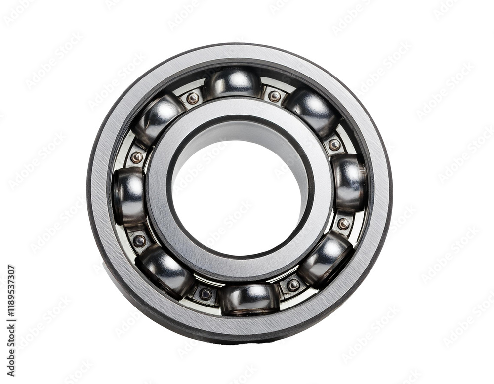 One Ball bearings isolated on white background, cutout 