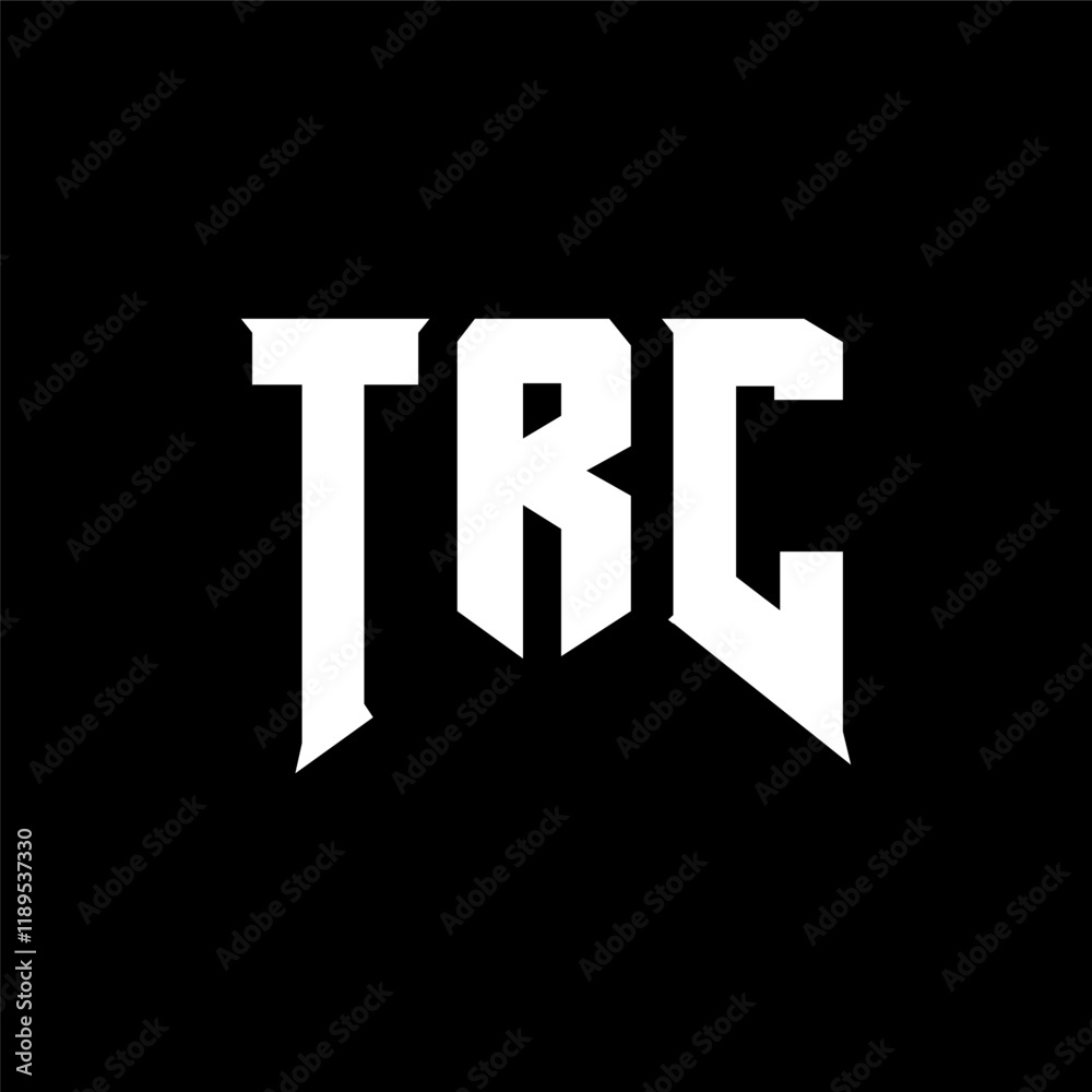 Obraz premium TRC letter logo design for technology company. TRC logo design black and white color combination. TRC logo, TRC vector, TRC design, TRC icon, TRC alphabet. TRC typography logo design.