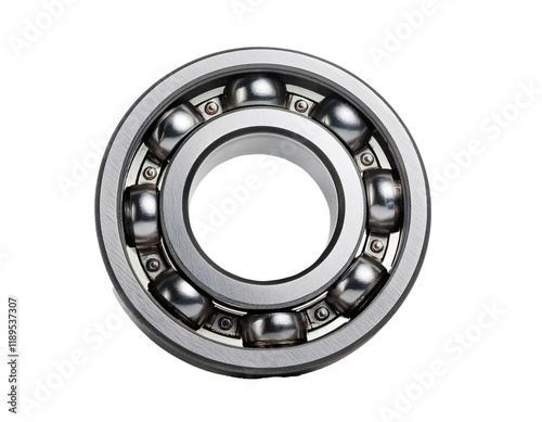 One Ball bearings isolated on white background, cutout 