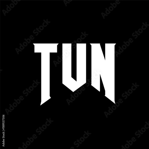 TUN letter logo design for technology company. TUN logo design black and white color combination. TUN logo, TUN vector, TUN design, TUN icon, TUN alphabet. TUN typography logo design.