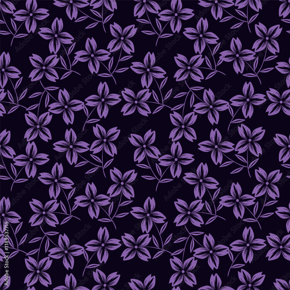 Obraz premium Abstract hand drawn flowers, seamless patterns with floral for fabric, textiles, clothing, poster, cover, banner, wall art, home decor, background. Vector illustration