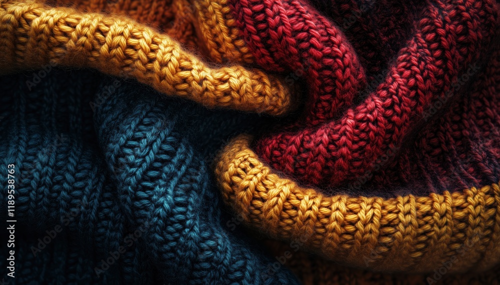 Fototapeta premium Abstract Grunge Overlay On A Knitted Fabric Surface - A Unique Textured Background With A Distressed Look For Design Projects