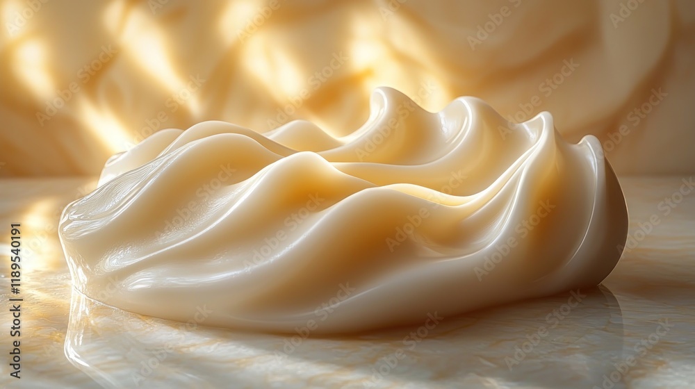 Luxurious Smooth Cream Swirls on Elegant Marble Surface with Soft Lighting and Abstract Patterns Luxurious Smooth Cream Swirls on Elegant Marble Surface with Soft Lighting and Abstract Patterns