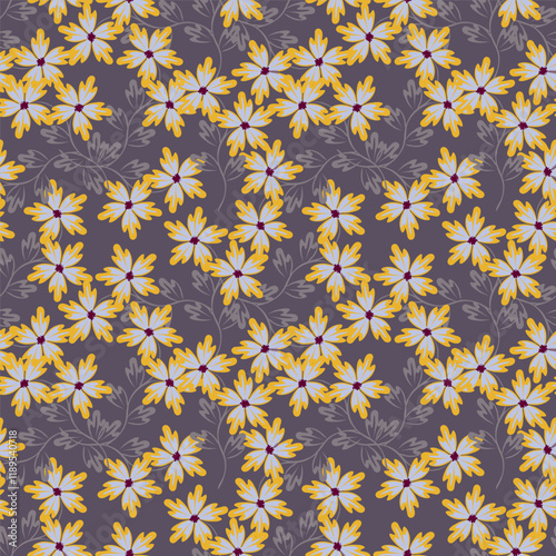 Hand drawn colourful florals Seamless pattern. Abstract Florals pattern. Colourful background. Designed for paper, cover, fabric, decor, wall paper and etc.