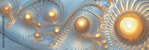 Abstract Spiral Light Patterns in Vibrant Blue Background Creating Mesmerizing Visual Effects.