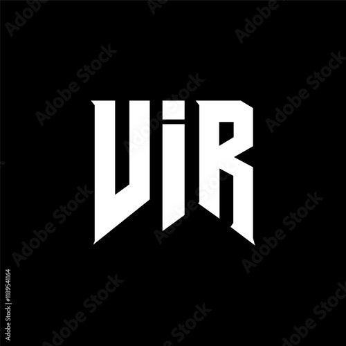 VIR letter logo design for technology company. VIR logo design black and white color combination. VIR logo, VIR vector, VIR design, VIR icon, VIR alphabet. VIR typography logo design.
