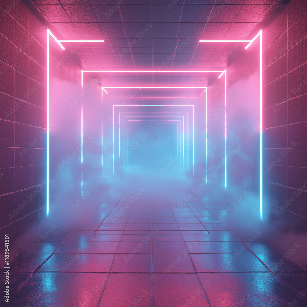 Neon-Lit Cinematic Ambiance in a Dark Room Neon-Lit Cinematic Ambiance in a Dark Room