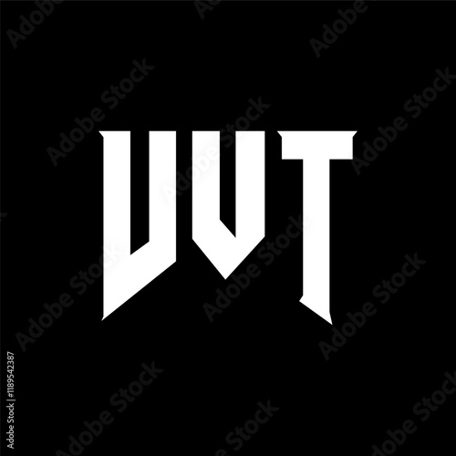 VVT letter logo design for technology company. VVT logo design black and white color combination. VVT logo, VVT vector, VVT design, VVT icon, VVT alphabet. VVT typography logo design. photo