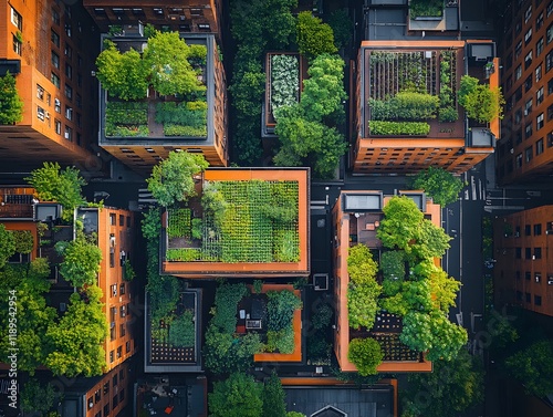 vegetable garden on the roof of a skyscraper in the city photo