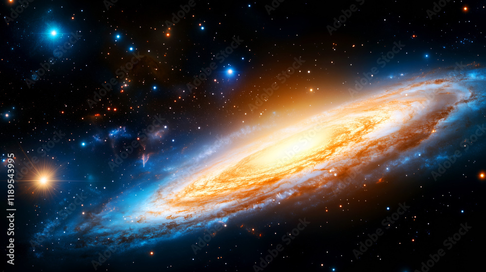 Obraz premium Stunning view of a spiral galaxy in deep space