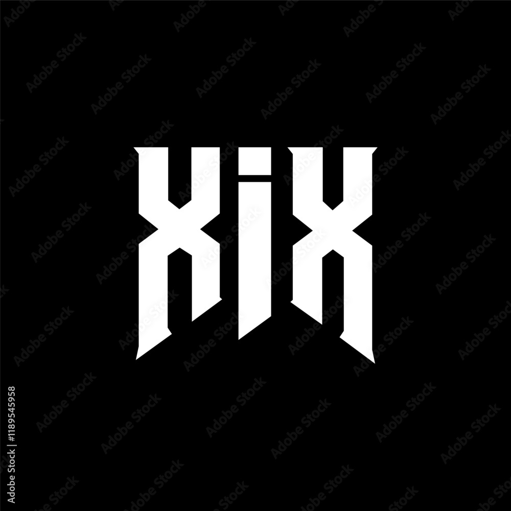 Obraz premium XIX letter logo design for technology company. XIX logo design black and white color combination. XIX logo, XIX vector, XIX design, XIX icon, XIX alphabet. XIX typography logo design.