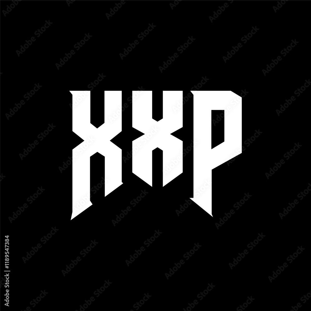 Obraz premium XXP letter logo design for technology company. XXP logo design black and white color combination. XXP logo, XXP vector, XXP design, XXP icon, XXP alphabet. XXP typography logo design.