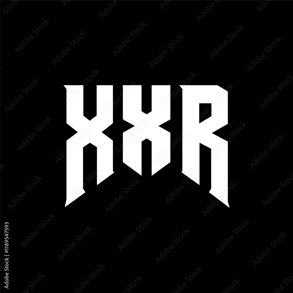 Obraz premium XXR letter logo design for technology company. XXR logo design black and white color combination. XXR logo, XXR vector, XXR design, XXR icon, XXR alphabet. XXR typography logo design.