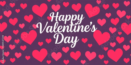 Valentines day background with heart pattern and typography of happy valentines day text . Wallpaper, flyers, invitation, posters, brochure, banners. Illustration vector